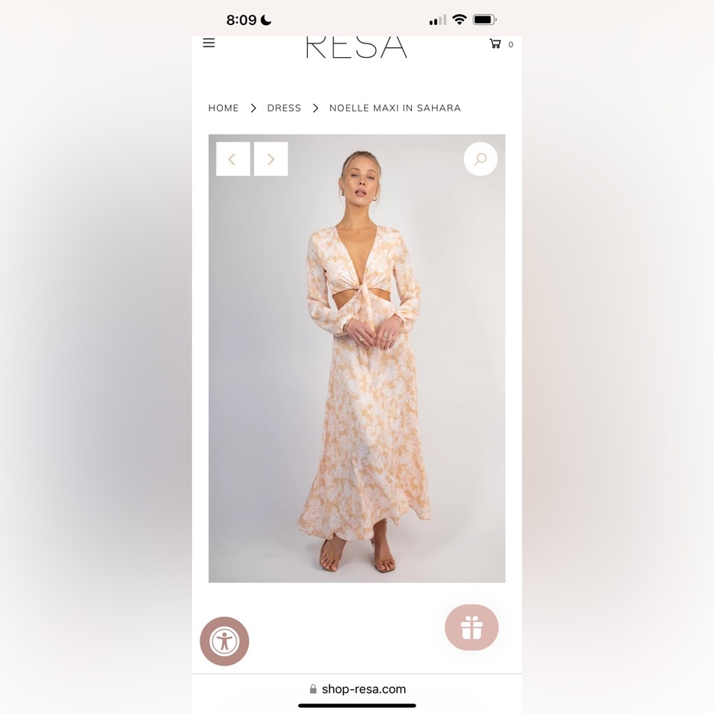 COPY - Never worn. Resa NOELLE MAXI IN SAHARA. Small.
